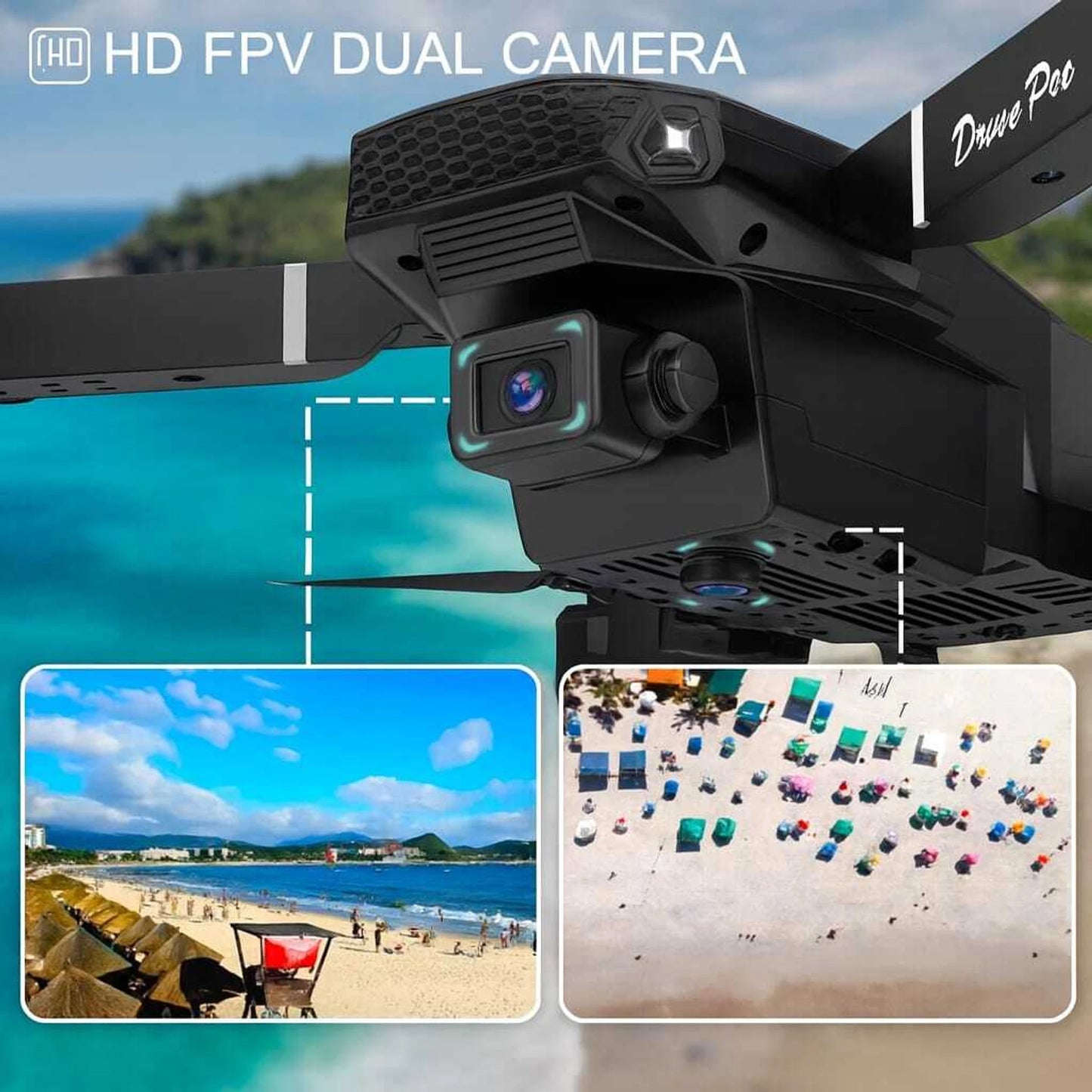 E88 Foldable Drone with HD Camera | WiFi FPV | Altitude Hold | One-Key Takeoff & Landing | 360° Flip RC Quadcopter for Beginners