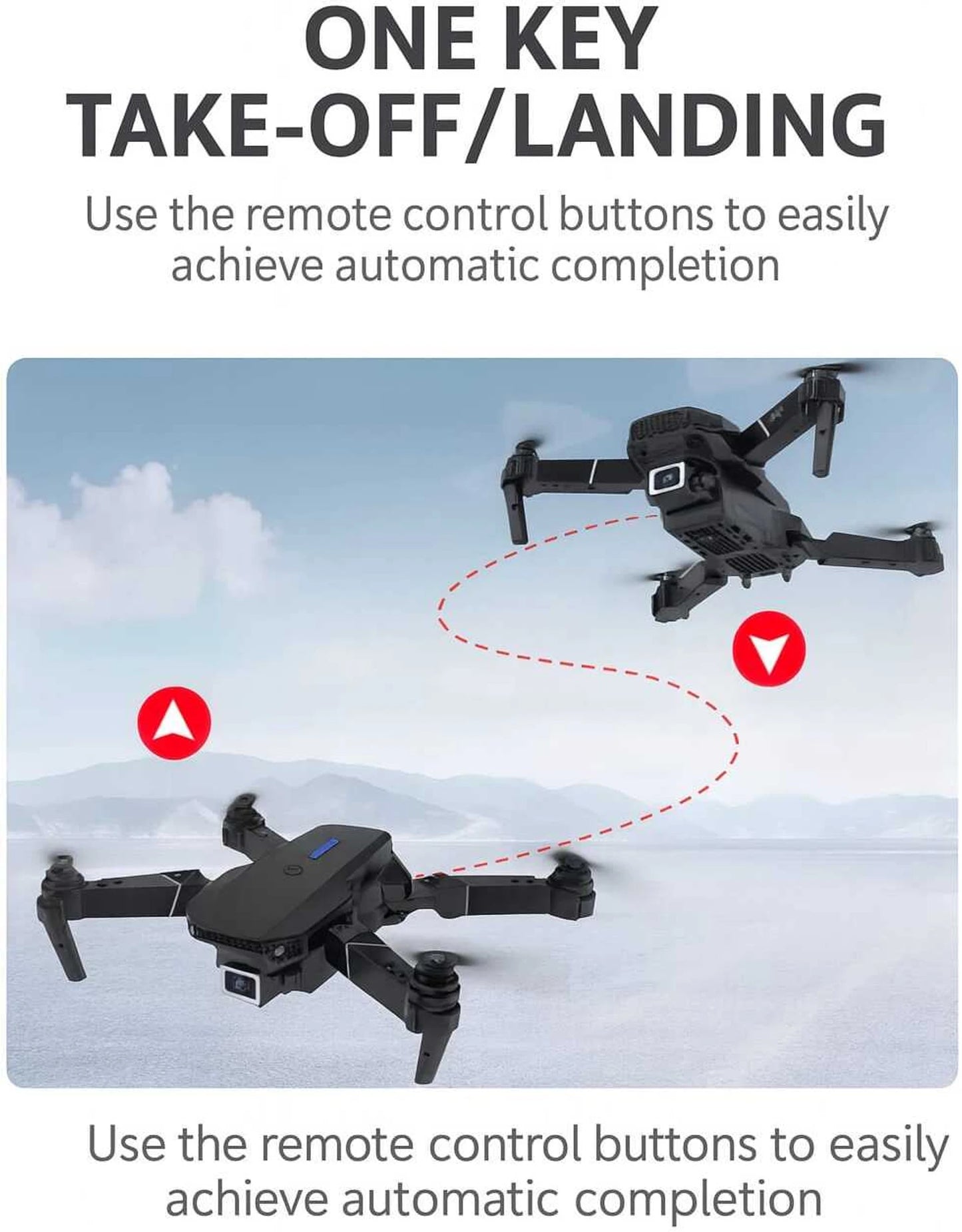E88 Foldable Drone with HD Camera | WiFi FPV | Altitude Hold | One-Key Takeoff & Landing | 360° Flip RC Quadcopter for Beginners