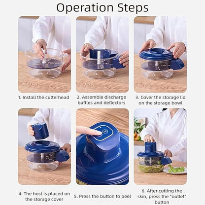 Multipurpose Automatic Fruit & Vegetable Peeler Machine – Rechargeable Cordless Electric Potato Peeler with Stainless Steel Blades – Smart Time-Saving Kitchen Tool