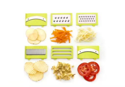 Combo Pack Manual Push Chopper & 6-In-1 Vegetable Slicer Cutter Set for Kitchen | Manual Chopper + Vegetable Slicer Combo Pack